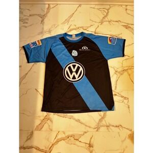 Pachuca Soccer Jersey Black Blue VW Logo Banco Azteca Telcel Men's